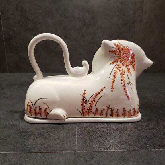 Anthropologie Lion Ceramic Covered Butter Dish Sergio Bustamante Style Design - Picture 6 of 11